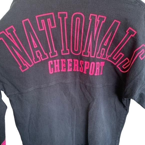 Vintage Nationals Cheersport Cheerleading Tee Shirt Size Medium Pink Black - Picture 1 of 8